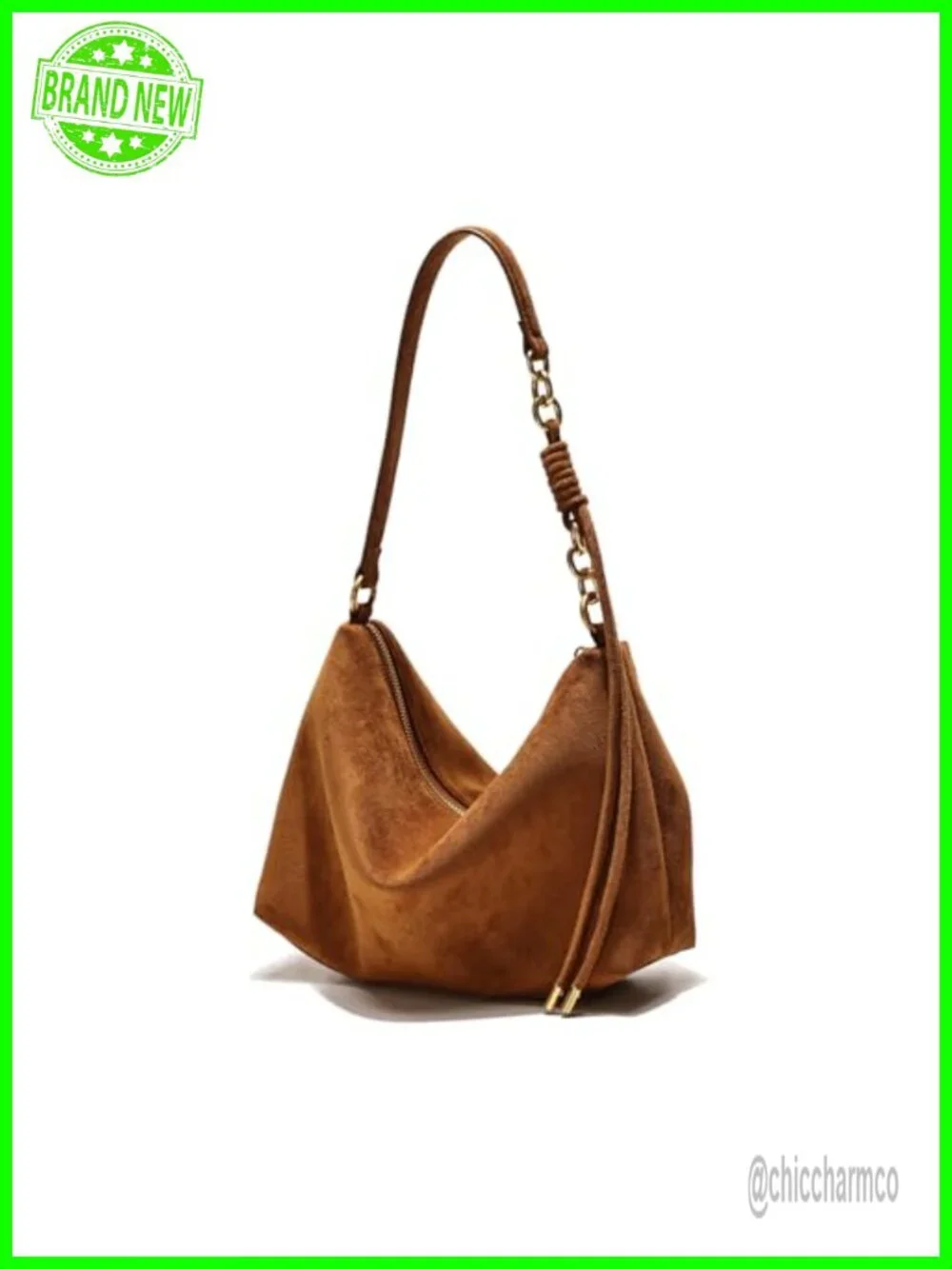 Faux Suede Hobo Handbag Crossbody Shoulder Bag with Adjustable Strap